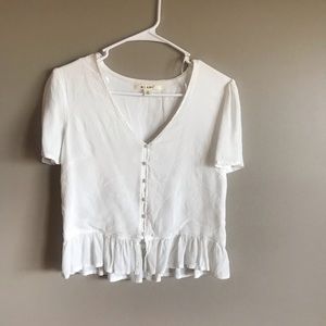 Francesca White peplum top blouse xs